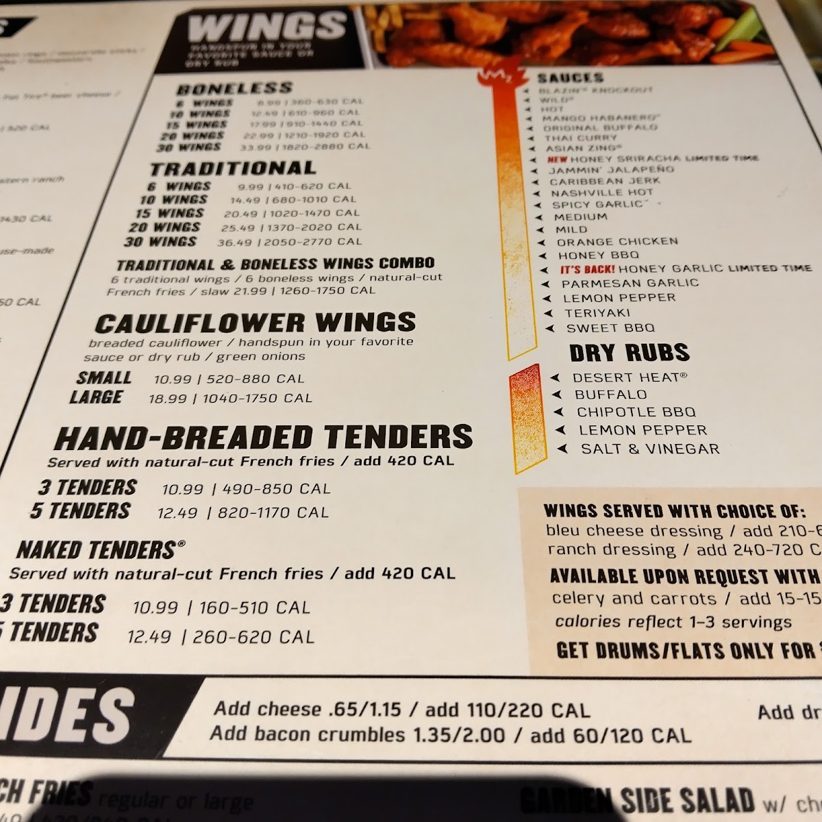 Buffalo Wild Wings Menu-1